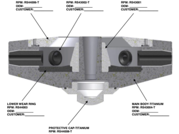 250 x 70 Atomizer Wheel Components Cross Section