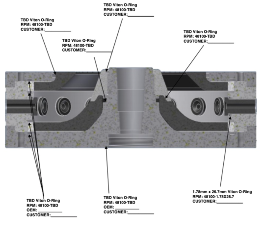 400mmx128mm o-ring detail